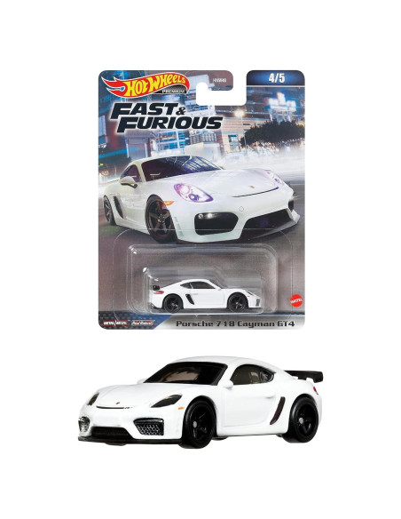 Hot Wheels Rápidos y Furiosos Coche Metal 718 Cayman GT4 6cm