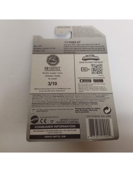 Coche a Escala 1:64 Ford GT 2017 Hot Wheels HW Exotics