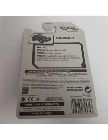 Coche de metal a escala 1:64 Hot Wheels Duece Roadster 2009