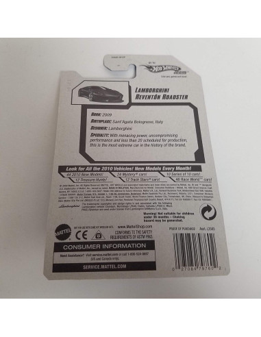 Lamborghini Reventon Roadster 2010 Hot Wheels 1:64 Coche Metal