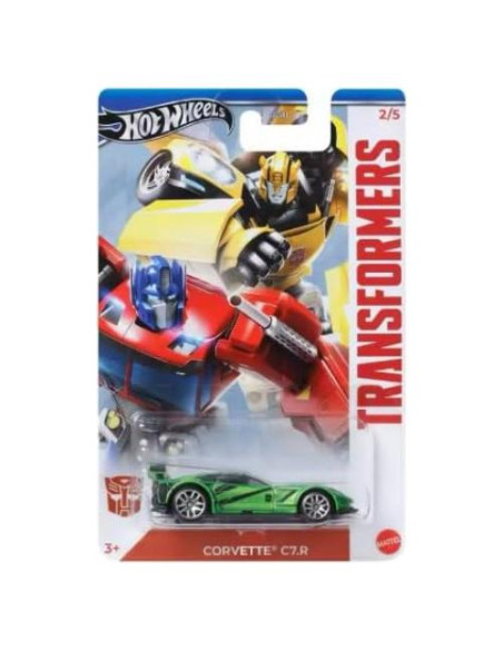 Hot Wheels Transformers Corvette C7.R Verde 1:64 Die-Cast