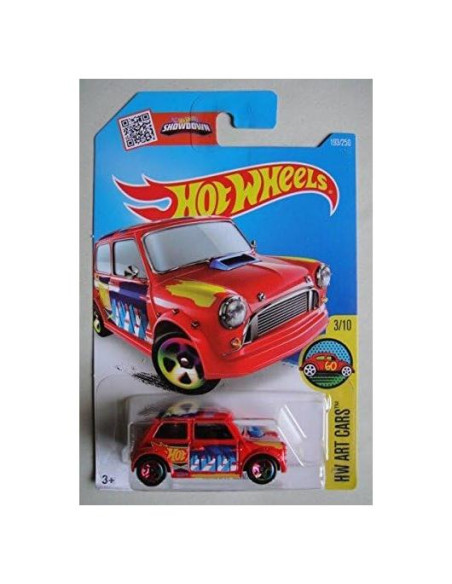 Mini Morris Rojo 1:64 Hot Wheels Die Cast con Tarjeta