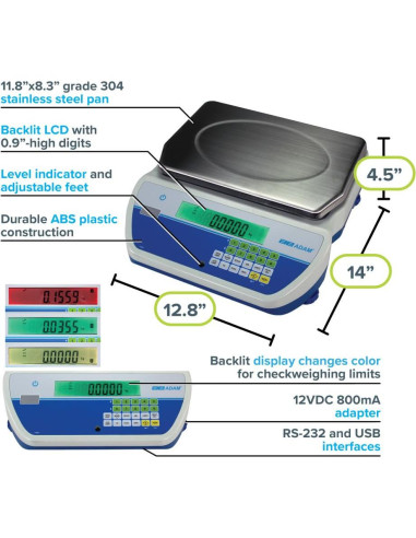 Balanza de Verificación de Banco Adam CKT 32kg - 1g