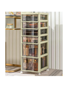 Carro de Almacenamiento FoeZoe 6 Cajones Verde 81x26.7x34.3 cm