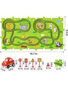 Set de Puzzle de Pista de Carreras TEMI 32 Piezas 3-6 Años 2