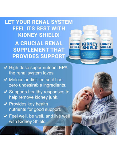 Suplemento Omega 3 Kidney Shield - 120 Cápsulas para Riñones