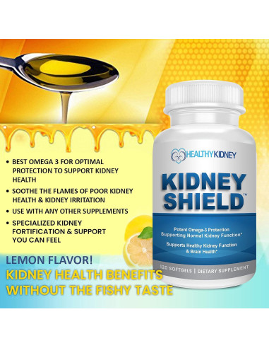 Suplemento Omega 3 Kidney Shield - 120 Cápsulas para Riñones