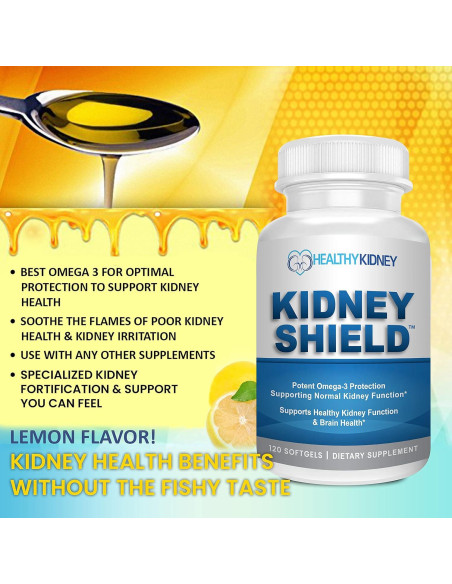 Suplemento Omega 3 Kidney Shield - 120 Cápsulas para Riñones