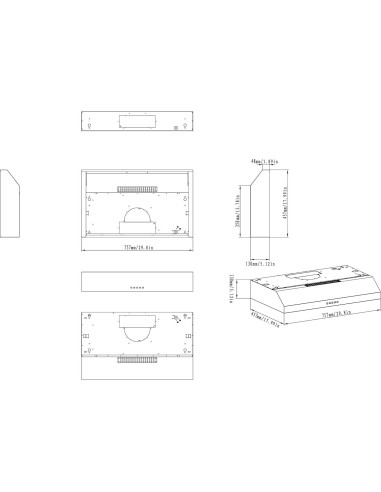 Campana Extractora Winflo 76.2 cm Montaje Bajo Negra 3 Velocidades