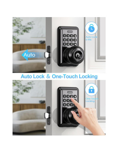 Cerradura de Puerta Sin Llave ApeStellar DK01MB Teclado Negro Mate