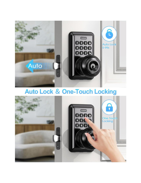 Cerradura de Puerta Sin Llave ApeStellar DK01MB Teclado Negro Mate