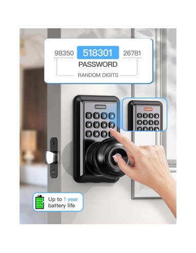 Cerradura de Puerta Sin Llave ApeStellar DK01MB Teclado Negro Mate