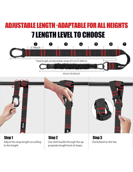 Bandas de Asistencia para Pull Up BesBiu 118kg Ajustables