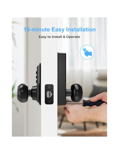 Cerradura de Puerta Sin Llave ApeStellar DK01MB Teclado Negro Mate