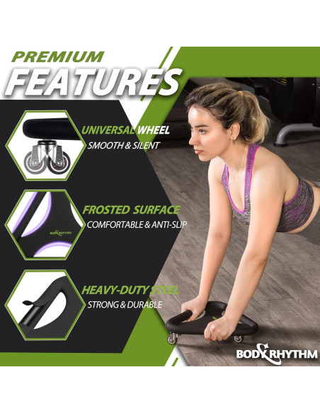 Entrenador de Fuerza Abdominal BODY RHYTHM - Rueda Antideslizante