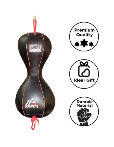 Bolsa Doble Fin Amber Fight Gear para Boxeo - Cuero 25.56cm