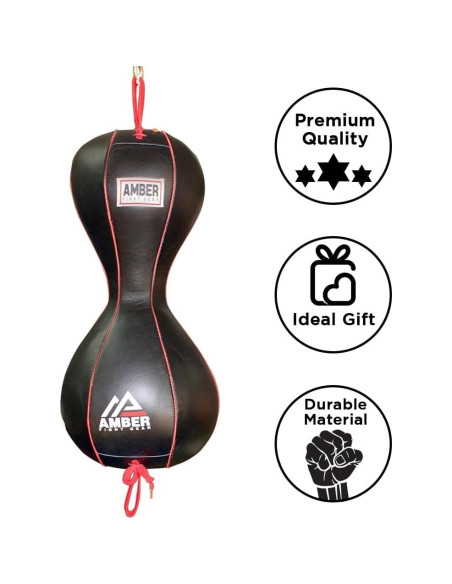 Bolsa Doble Fin Amber Fight Gear para Boxeo - Cuero 25.56cm