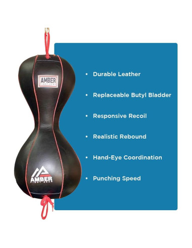 Bolsa Doble Fin Amber Fight Gear para Boxeo - Cuero 25.56cm