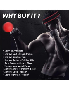 Bola de Reflexión de Boxeo KANCOKIT con 4 Niveles de Dificultad 2