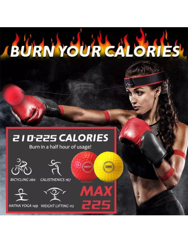 Bola de Reflexión de Boxeo KANCOKIT con 4 Niveles de Dificultad