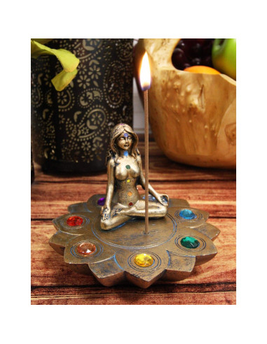 Soporte de Incienso Sagrada Luna Feminista Chakra Yoga 12cm