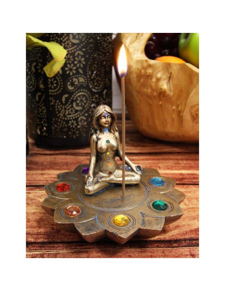 Soporte de Incienso Sagrada Luna Feminista Chakra Yoga 12cm