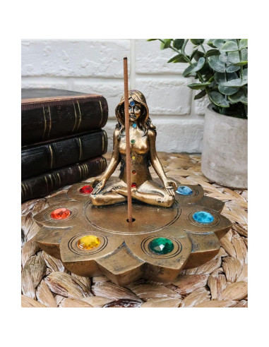 Soporte de Incienso Sagrada Luna Feminista Chakra Yoga 12cm