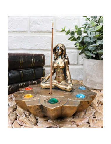 Soporte de Incienso Sagrada Luna Feminista Chakra Yoga 12cm