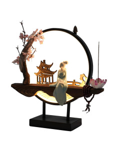 Quemador de Incienso de Cerámica KarweuSu con Luz LED Azul