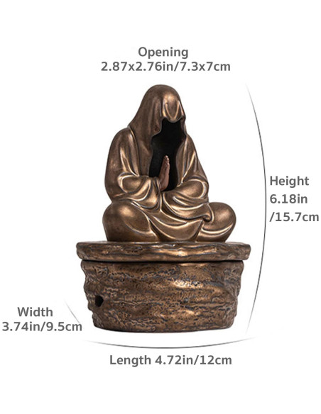 Soporte de Incienso Cerámica Buda Oro 12x9.6x15.7 cm