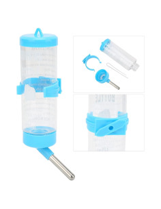 Botella de Agua para Hamsters Pssopp 125ml Sin Goteo Azul