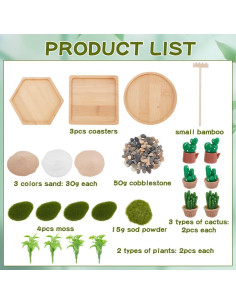 Kit de Jardín Zen Japonés WEBEEDY 3 Piezas Decoración 2