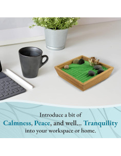 Kit Jardín Zen Japonés Mini Desktop Tranquilidad 14 cm 2