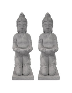 Conjunto de 2 Estatuas de Buda Kante 32.5 cm Concreto Ecológico