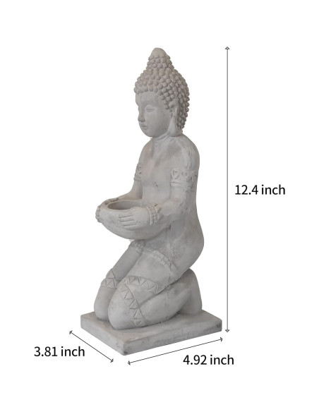 Conjunto de 2 Estatuas de Buda Kante 32.5 cm Concreto Ecológico