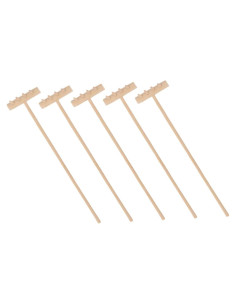 Kisangel 5 Mini Rastrillos de Arena de Madera para Jardín Zen