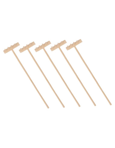 Kisangel 5 Mini Rastrillos de Arena de Madera para Jardín Zen