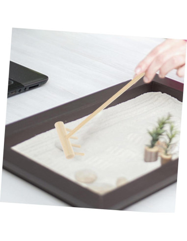 Kisangel 5 Mini Rastrillos de Arena de Madera para Jardín Zen