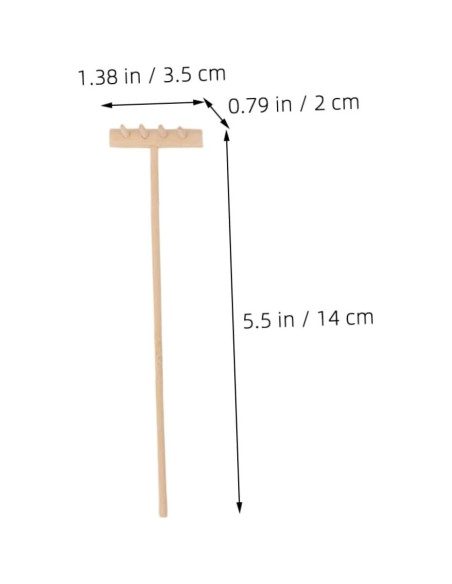 Kisangel 5 Mini Rastrillos de Arena de Madera para Jardín Zen