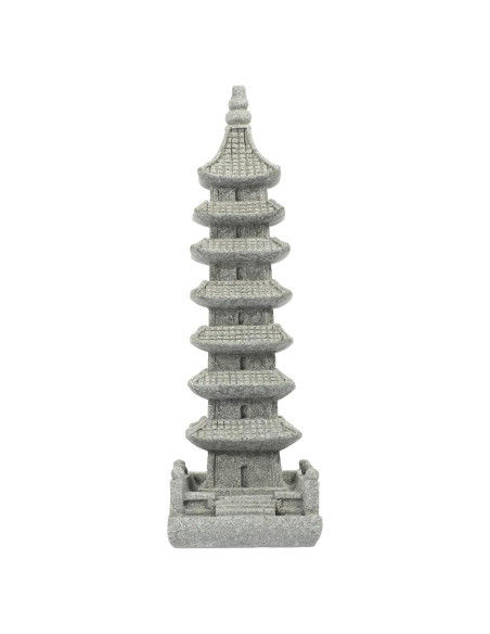 Estatua Mini Pagoda Yardwe de Arenisca Gris 10.5x3.5cm