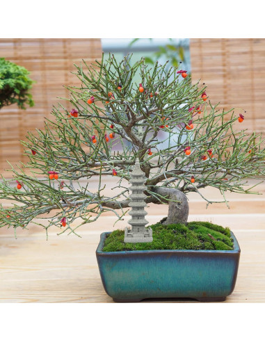 Estatua Mini Pagoda Yardwe de Arenisca Gris 10.5x3.5cm