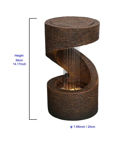 Fuente de Agua Zen Hi-Line Gift 79554-F con Luz LED