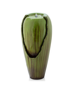 Fuente de Agua de Jarra Antigua Alpine 38x38x84cm Verde LED