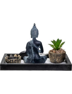 Juego de Jardín Zen Pacific Giftware con Estatua de Buda y Suculenta 2