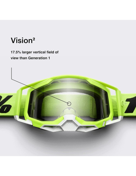 Gafas de Motocross 100% Accuri 2 Neón Naranja Lente Clara