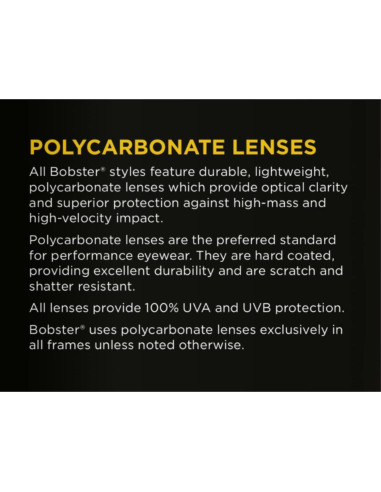 Gafas de Protección Bobster Crossfire, Marco Negro Mate, Lente Ámbar