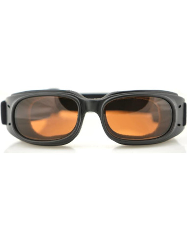 Gafas de Protección Bobster Piston, Marco Negro Mate, Lente Ámbar