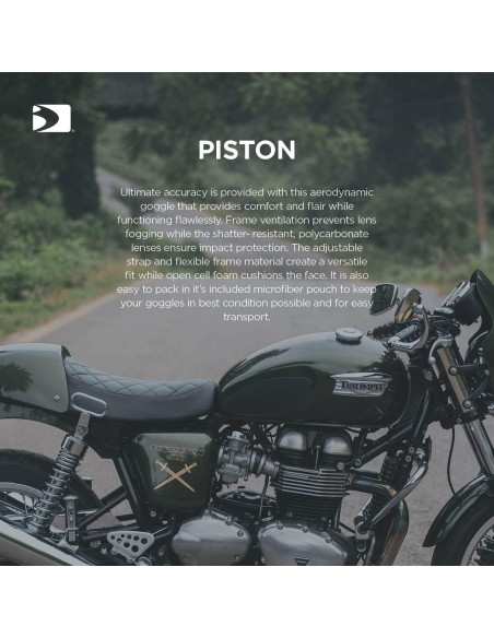 Gafas de Protección Bobster Piston, Marco Negro Mate, Lente Ámbar