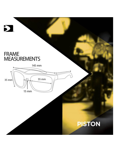 Gafas de Protección Bobster Piston, Marco Negro Mate, Lente Clara