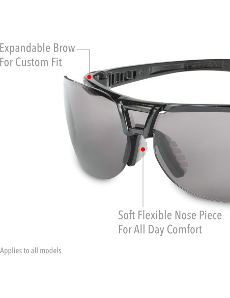 Gafas de Seguridad Uvex Protégé S4200X, Marco Negro Metálico